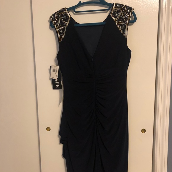 Xscape Navy Evening Dress - Picture 5 of 8